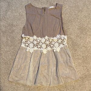 Altar'd State Kids Blouse with White Floral Lace and tulle bottom